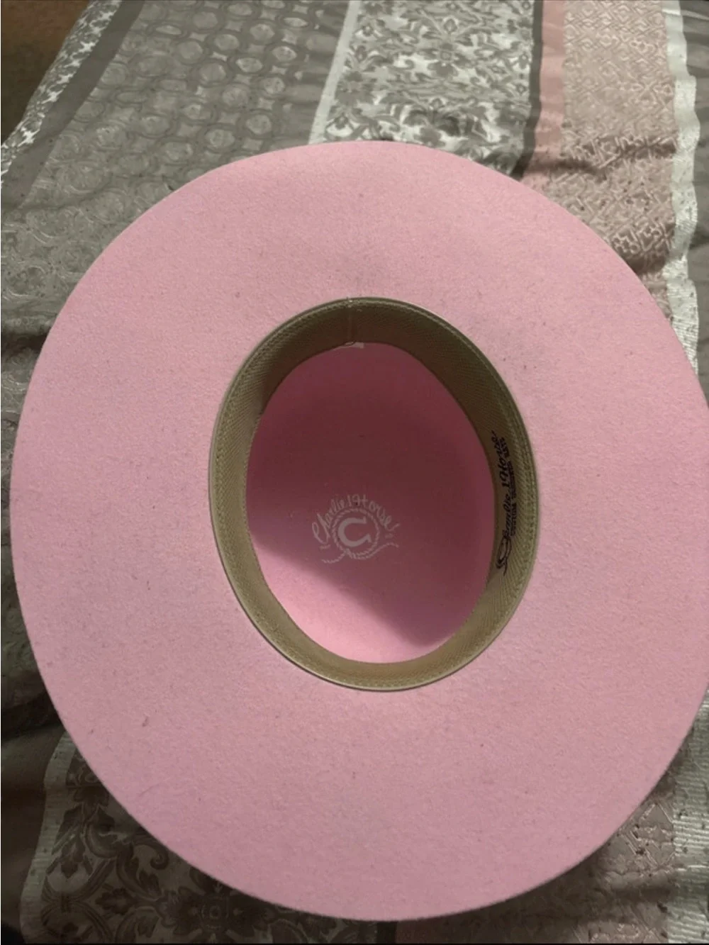 Wide-Brim Pink Felt Women's Hat by Charlie 1 Horse